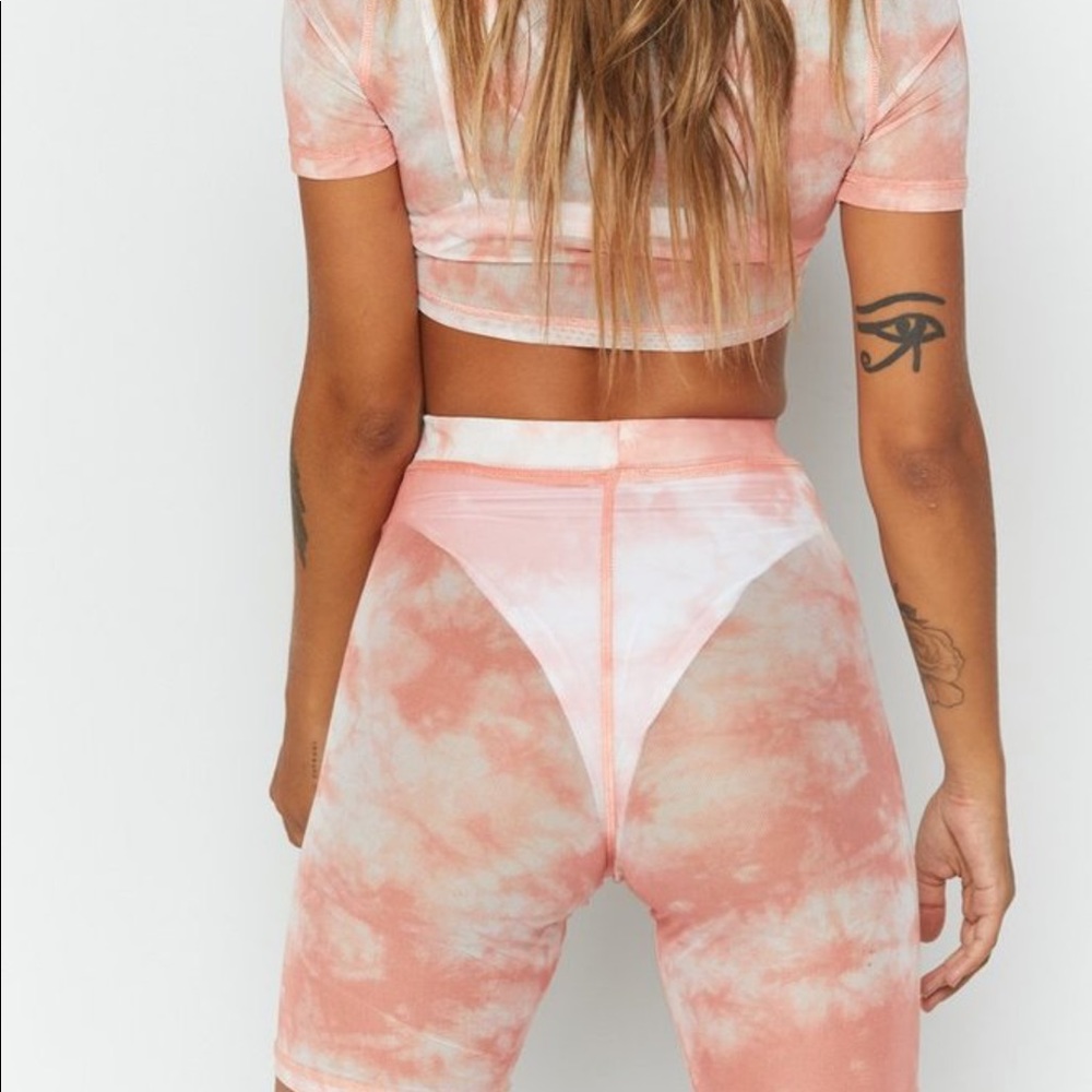 Pink Tie Dye Biker Shorts - Picture 5 of 7